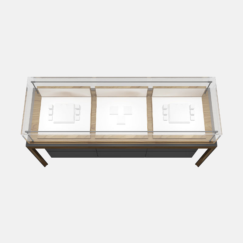 علبة عرض المجوهرات الخشبية