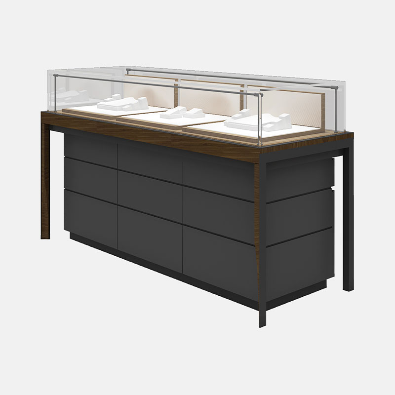 علبة عرض المجوهرات الخشبية